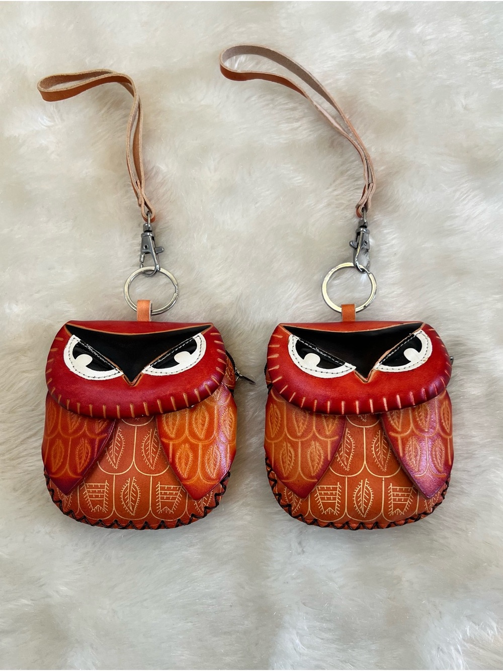 Vintage Handcrafted Owl Wristlet Coin Pouch